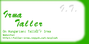 irma taller business card